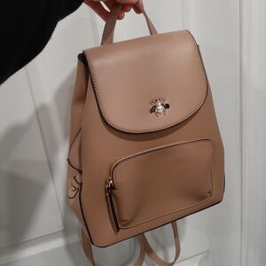 Jeweled Bee Faux Leather Backpack